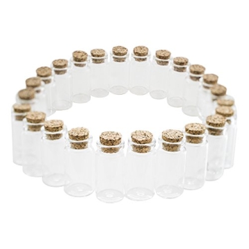 Mini Clear Glass Jars with Cork Stoppers for Crafts