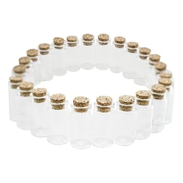 Mini Clear Glass Jars with Cork Stoppers for Crafts