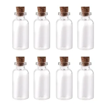 Mini Clear Glass Jars with Cork Stoppers for Crafts