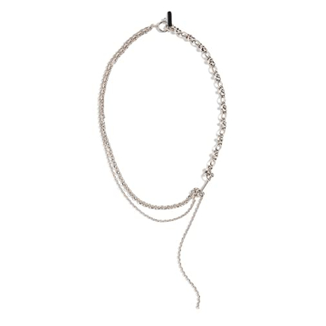 Justine Clenquet Women's Kim Necklace - Elegant Layered Design with Curb Chain Accents