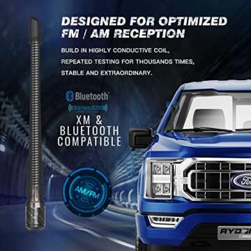 RYDONAIR Short Antenna Compatible with Ford F150 2009-2025 & Ford Bronco 2021-2025, Internal Copper ...