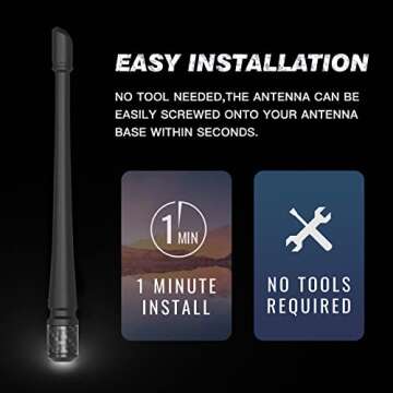 RYDONAIR Short Antenna Compatible with Ford F150 2009-2025 & Ford Bronco 2021-2025, Internal Copper Coil for Enhanced Reception, Car Wash Proof, 7 inches Rubber Antenna Replacement