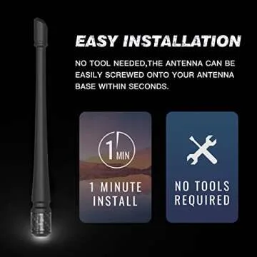 RYDONAIR Short Antenna Compatible with Ford F150 2009-2025 & Ford Bronco 2021-2025, Internal Copper Coil for Enhanced Reception, Car Wash Proof, 7 inches Rubber Antenna Replacement