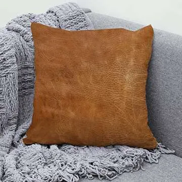 Buy Brown Leather Print Throw Pillow Cover Today!