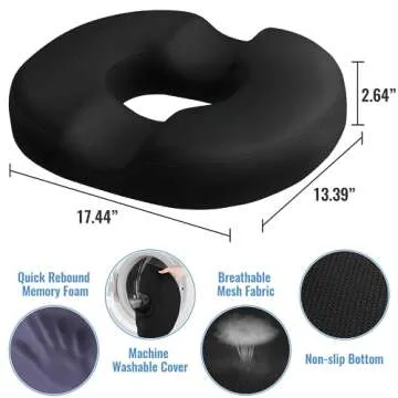Donut Pillow Seat Cushion - Tailbone Pain Relief