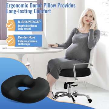 CloudBliss Donut Pillow for Tailbone Pain Relief