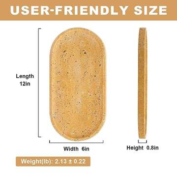 Koville Natural Travertine Decorative Tray for Home