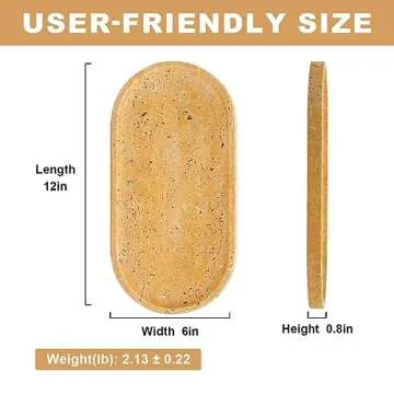 Koville Natural Travertine Decorative Tray for Home