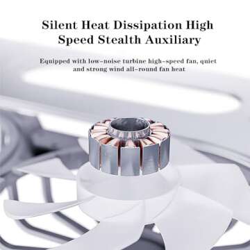 Eiyikof Adjustable Laptop Stand Laptop Cooling Pad with Fan USB Hub Compatible with 10 to 15 Inches Notebook Computer, Ergonomic Computer Riser for Desk, Aluminum Alloy Laptop Radiator-Silver