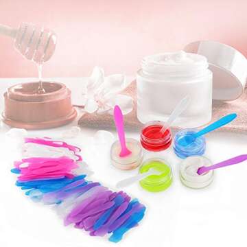 300 Pack MINI Makeup Spatulas, Reusable Cream Tip Spatulas Frosted Cosmetic Spatulas Scoops by Accmor