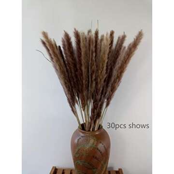 DongArts Natural Pampas Grass 60 Pcs 23" Tall Decor