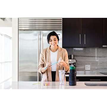 Long Silicone Straws With Stoppers for Tumblers - Slender Silicon Rubber Reusable Drinking Straws for Simple Modern, Starbucks, Yeti, rTic, Acrylic 24 30 40 oz Tumbler Cups - Flexible BPA Free