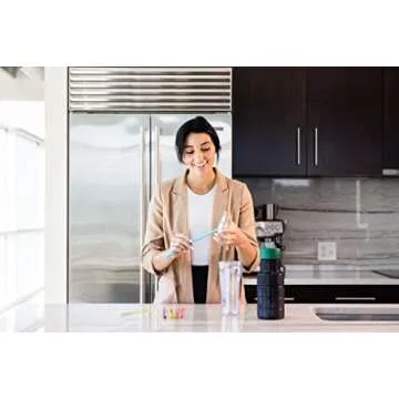 Long Silicone Straws With Stoppers for Tumblers - Slender Silicon Rubber Reusable Drinking Straws for Simple Modern, Starbucks, Yeti, rTic, Acrylic 24 30 40 oz Tumbler Cups - Flexible BPA Free