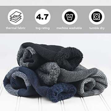 Debra Weitzner Thermal Socks for Men Women Warm Socks 4/6 Pairs Crew Winter Thick Boot Socks