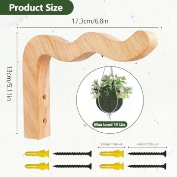 FGSEAOR Wooden Plant Hangers - Stylish & Durable Indoor/Outdoor Hooks