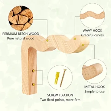 FGSEAOR Wooden Plant Hangers - Stylish & Durable Indoor/Outdoor Hooks