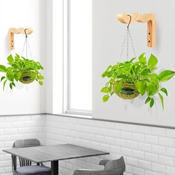 FGSEAOR Wooden Plant Hangers - Stylish & Durable Indoor/Outdoor Hooks