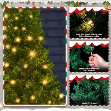 LEVELEVE 6FT Premium Pre-Lit Christmas Tree for Holidays