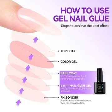 Gelike EC 6-in-1 Nail Glue Gel for Long-Lasting Manicures