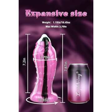 7.87" Fantasy Dildo Huge Thick Dildo with Strong Suction Cup, 2.70" Diameter Large Butt Plug, Anal D...