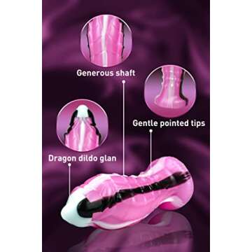 7.87" Fantasy Dildo Huge Thick Dildo with Strong Suction Cup, 2.70" Diameter Large Butt Plug, Anal Dildo Monster Dragon Dildo for G Spot Prostate Stimulation, Adult Toys for Women Men