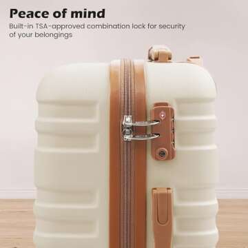 Coolife Luggage Sets Suitcase Set 3 Piece Luggage Set Carry On Hardside Luggage with TSA Lock Spinne...