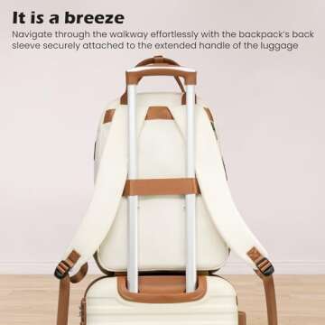 Coolife Luggage Sets Suitcase Set 3 Piece Luggage Set Carry On Hardside Luggage with TSA Lock Spinner Wheels (White, 3 piece set (BP/TB/20))