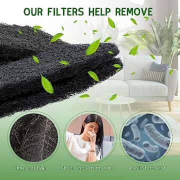 QUEARN 8 Pack Carbon Filters Compatible with Model 4, Cat Litter Box Filters Replacement to Absorb Odors Control Damp from Pets and Keep Home Fresh