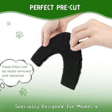 QUEARN 8 Pack Carbon Filters Compatible with Model 4, Cat Litter Box Filters Replacement to Absorb Odors Control Damp from Pets and Keep Home Fresh