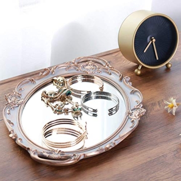 Zosenley Decorative Mirror Tray - Makeup & Jewelry Organizer