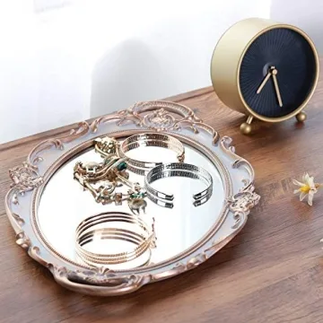 Zosenley Decorative Mirror Tray - Makeup & Jewelry Organizer