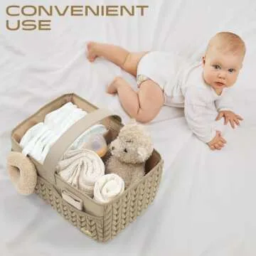 LUKJOJO Baby Diaper Caddy Organizer - Chic & Practical