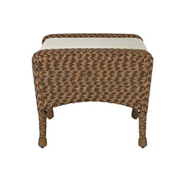 W Unlimited Rustic Collection Outdoor Furniture Light Brown Rattan Wicker Garden Patio Furniture Bistro Set, Lounger Deep Seating Sectional Cushions (Ottoman)