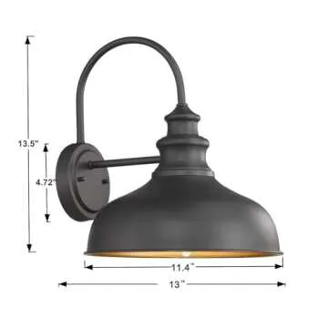 Bestshared Farmhouse Barn Light,Outdoor Wall Sconce Farmhouse Exterior Wall Mount Light Vintage Wall Lighting Fixture Industrial Black Wall Lantern for Porch, Entryway, Garage