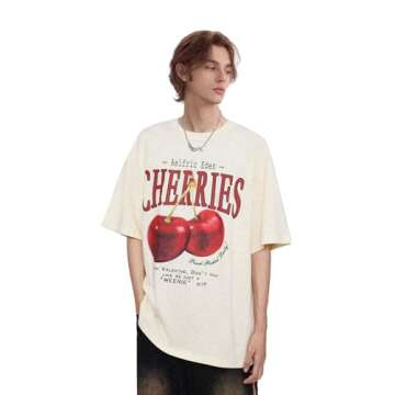 Aelfric Eden Cherry Print Oversized T-Shirts for Summer