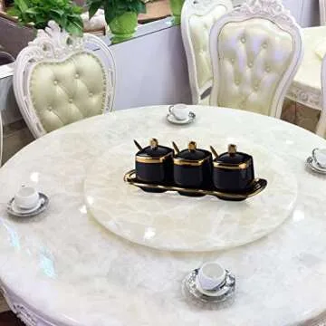 Fvstar Elegant Sugar Bowl Set with Tray and Spoon