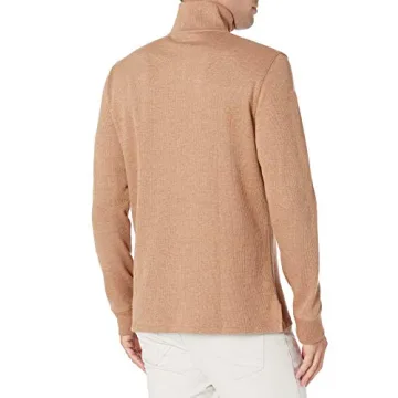 Amazon Essentials Men's Quarter-Zip Sweater in Camel Heather