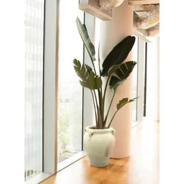 Serene Spaces Living, 16-inch Antique Terracotta Clay Ceramic Pottery Pot, Tall Decorative Vintage Clay Jar Pot for Plants, Home Decor, and Events