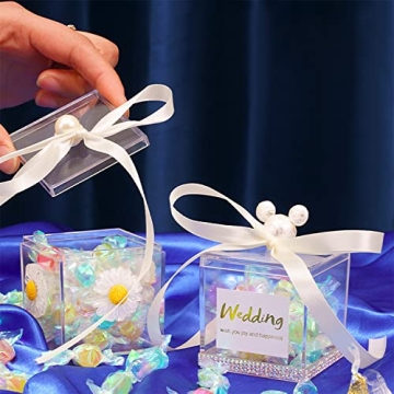 20 Pcs Clear Plastic Square Cube Box Set for Gifts