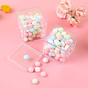 20 Pcs Clear Plastic Square Cube Box Set for Gifts