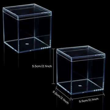 20 Pcs Clear Plastic Square Cube Box Set for Gifts