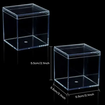 20 Pcs Clear Plastic Square Cube Box Set for Gifts