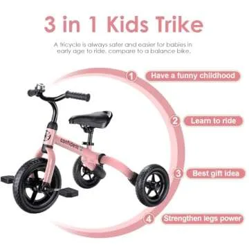 YGJT 3-in-1 Tricycle for Ages 2-5 - Safe & Adjustable