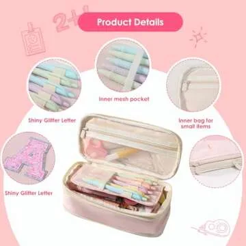 Stylish Preppy Pencil Case for Kids Age 8-10