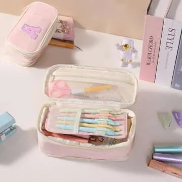Stylish Preppy Pencil Case for Kids Age 8-10