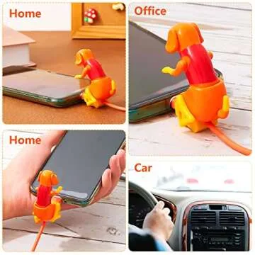 Frienda Dog Charging Cable Dog Smartphone USB Cable USB Data Transmission Mini Valentine's Day Gift for Charging of Mobile Phones, Only Compatible with Type-c(Orange,Cute Style)