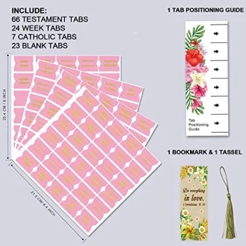 Bible Index Tabs Gold Foil Floral Design 122 Pcs