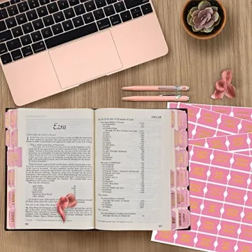 Bible Index Tabs Gold Foil Floral Design 122 Pcs