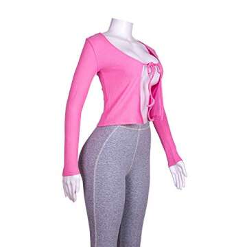 Women Crop Tops Sexy - Stylish Tie Front Long Sleeve Top