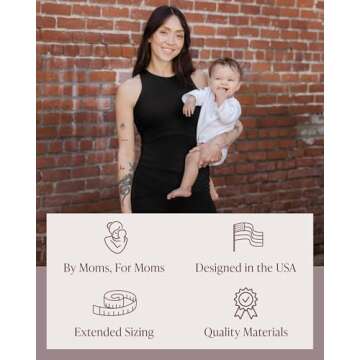 Kindred Bravely Ribbed Racerback Nursing Tank Top, Sleeveless Breastfeeding Shirt (Black, Medium)